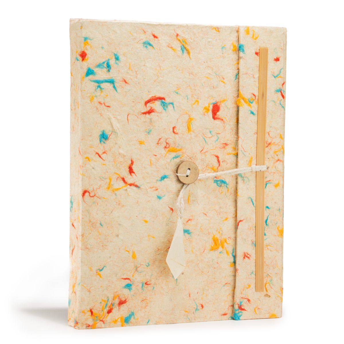 Caderno grande Lokta de algodão misto azul (21x15 cm) - 45 folhas - inclui marcador