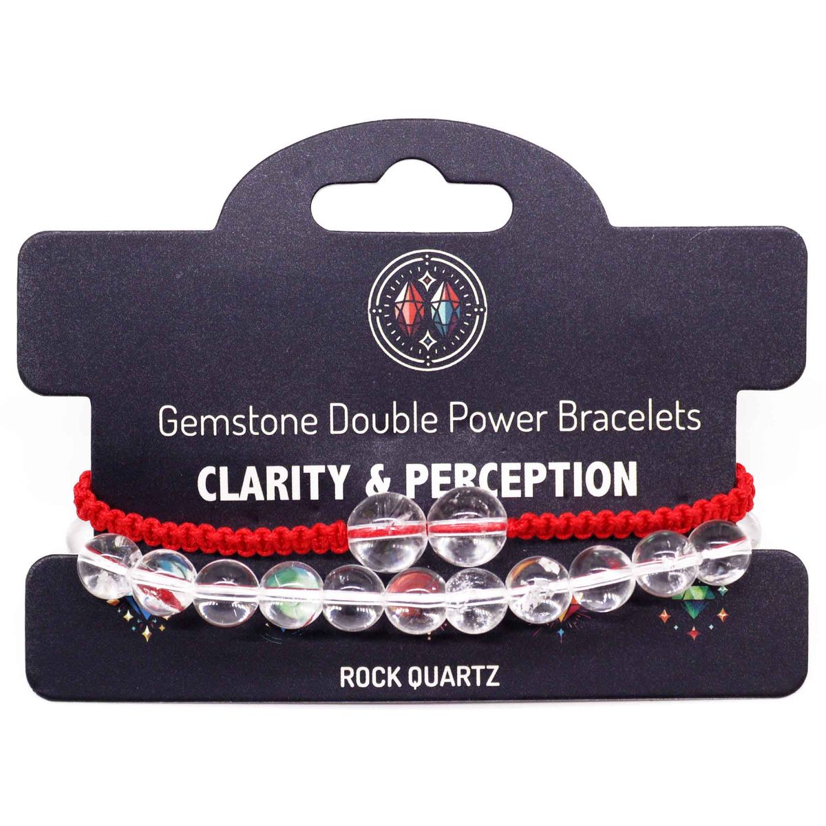 Pulseiras de Duplo Poder de Pedras Preciosas - Quartzo Rocha