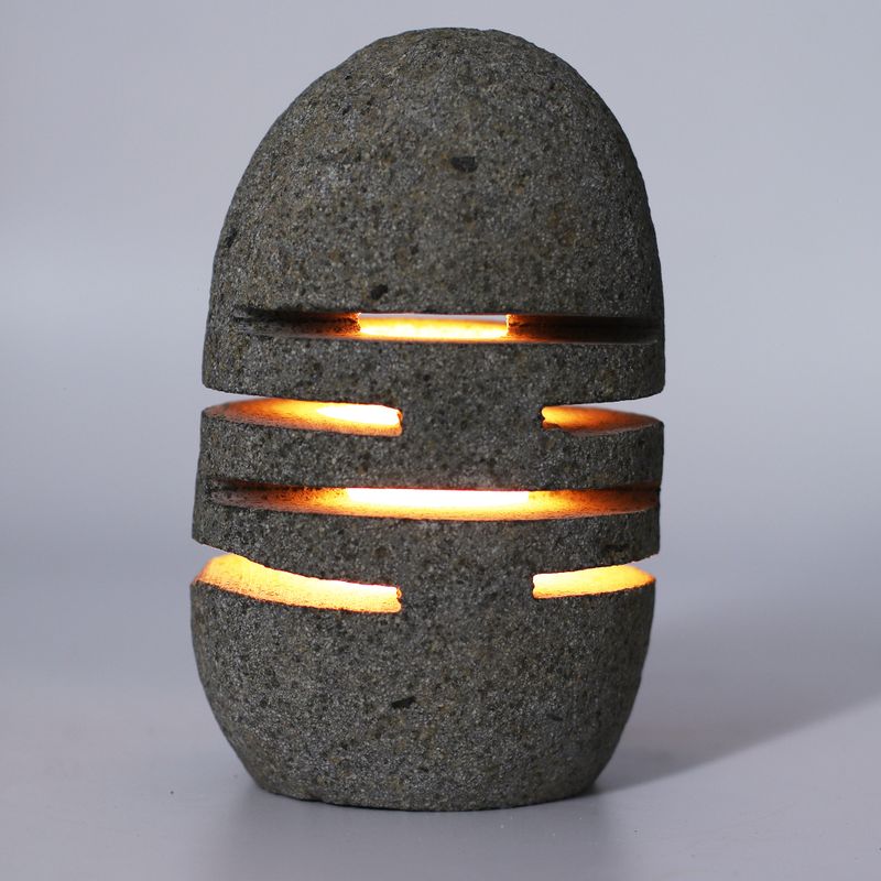 Natural Riverstone Candle Holder - Standing Stone Cut  (9x20cm)