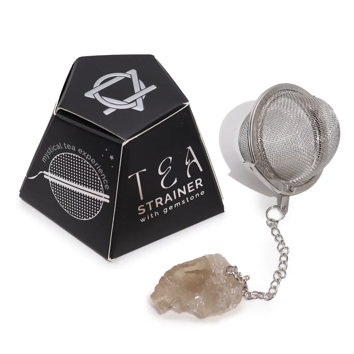 Raw Crystal Gemstone Tea Strainer - Smoky Quartz — Tea · GlowDuty apothecary