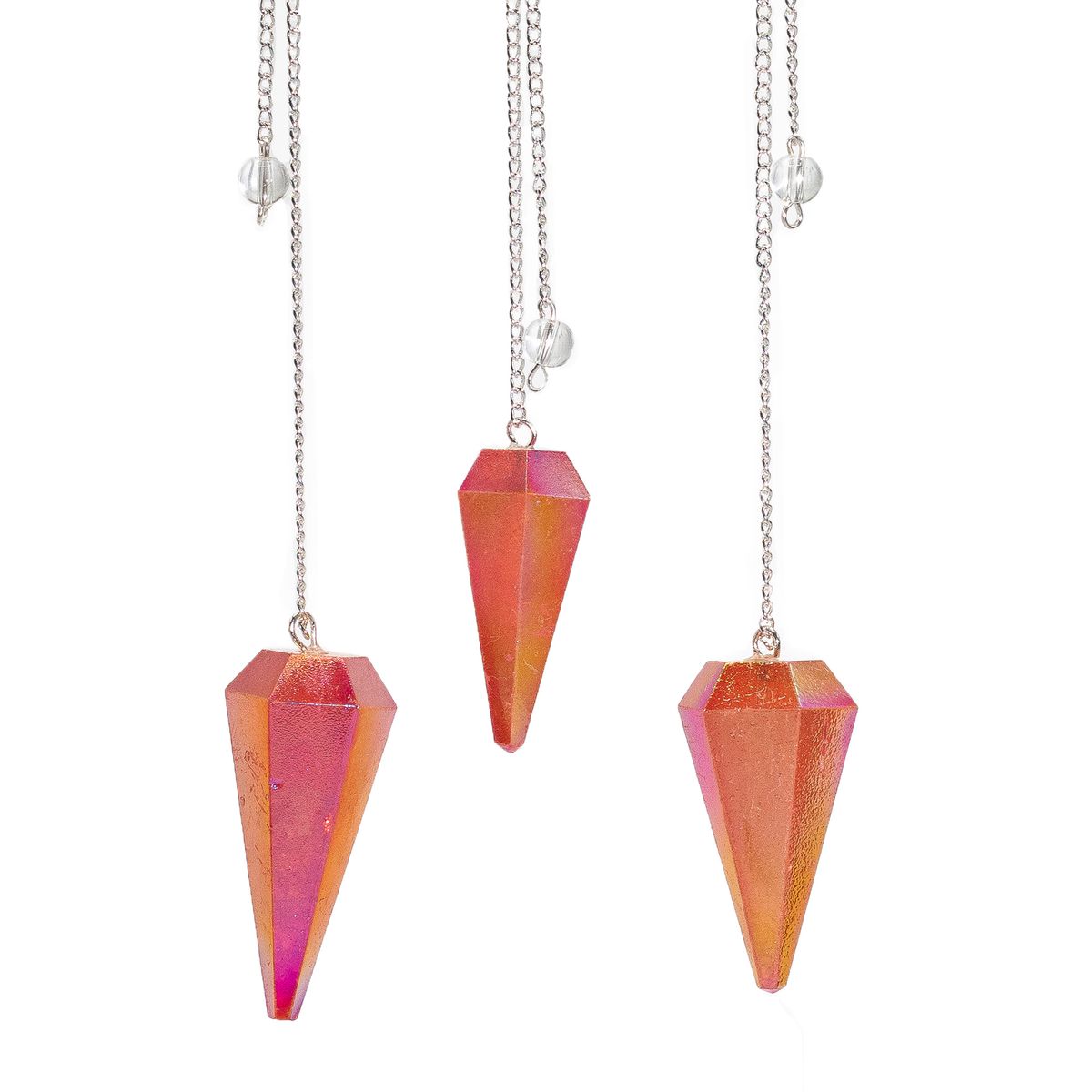 Pêndulo de seis faces - Aurora Cristal Pêssego - 4 cm