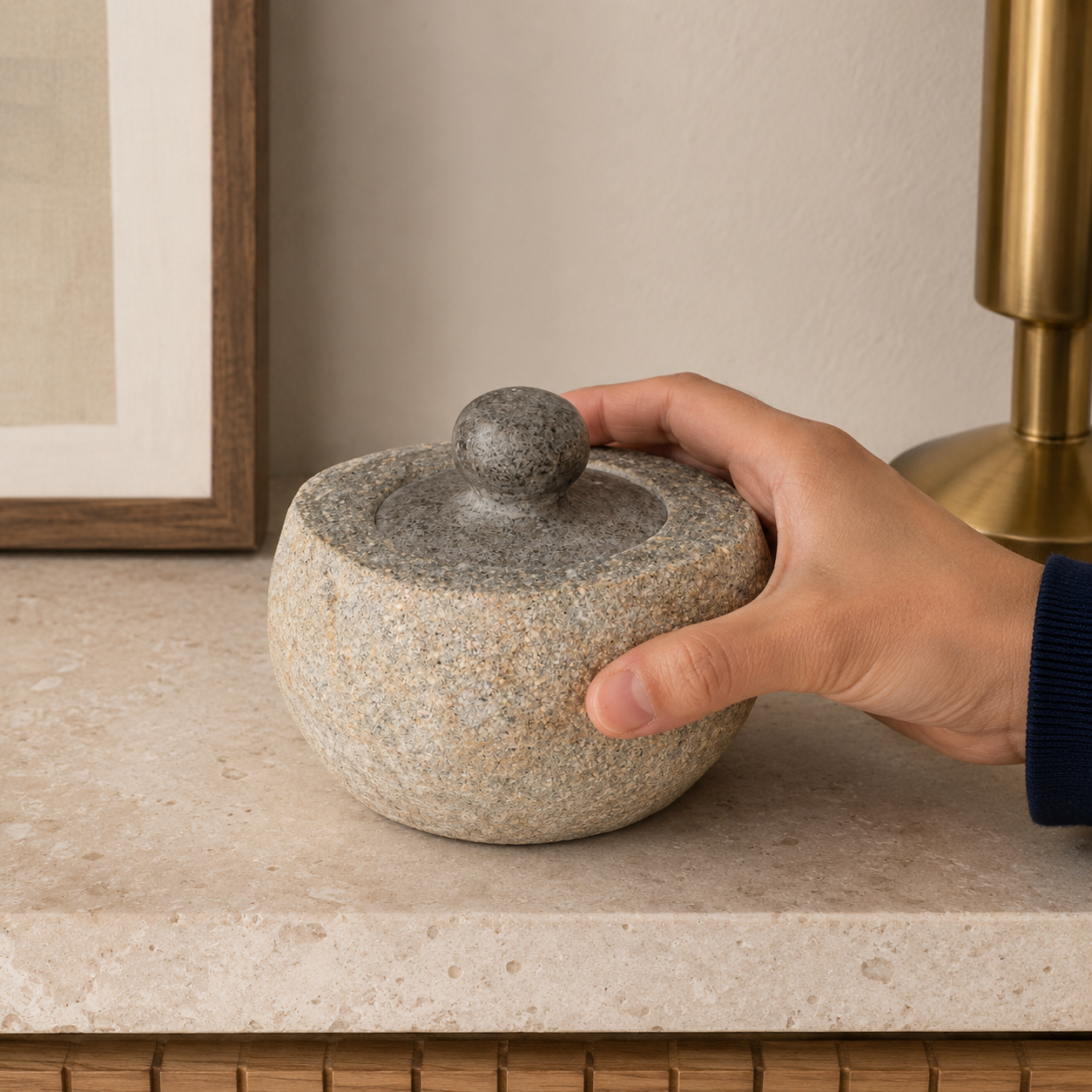 Natural Riverstone Grounding Pot