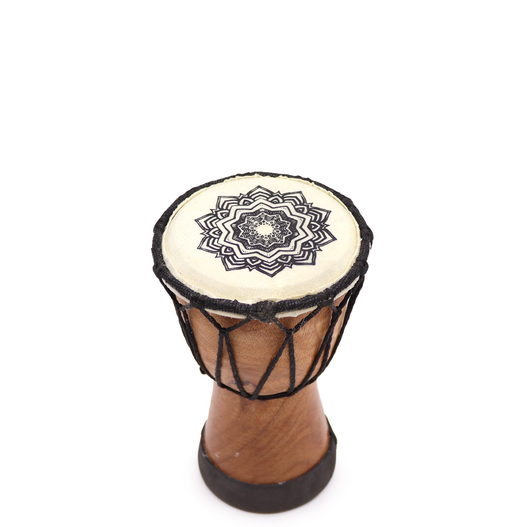 Tambor de Djembe de Topo Largo Feito à Mão - 15cm