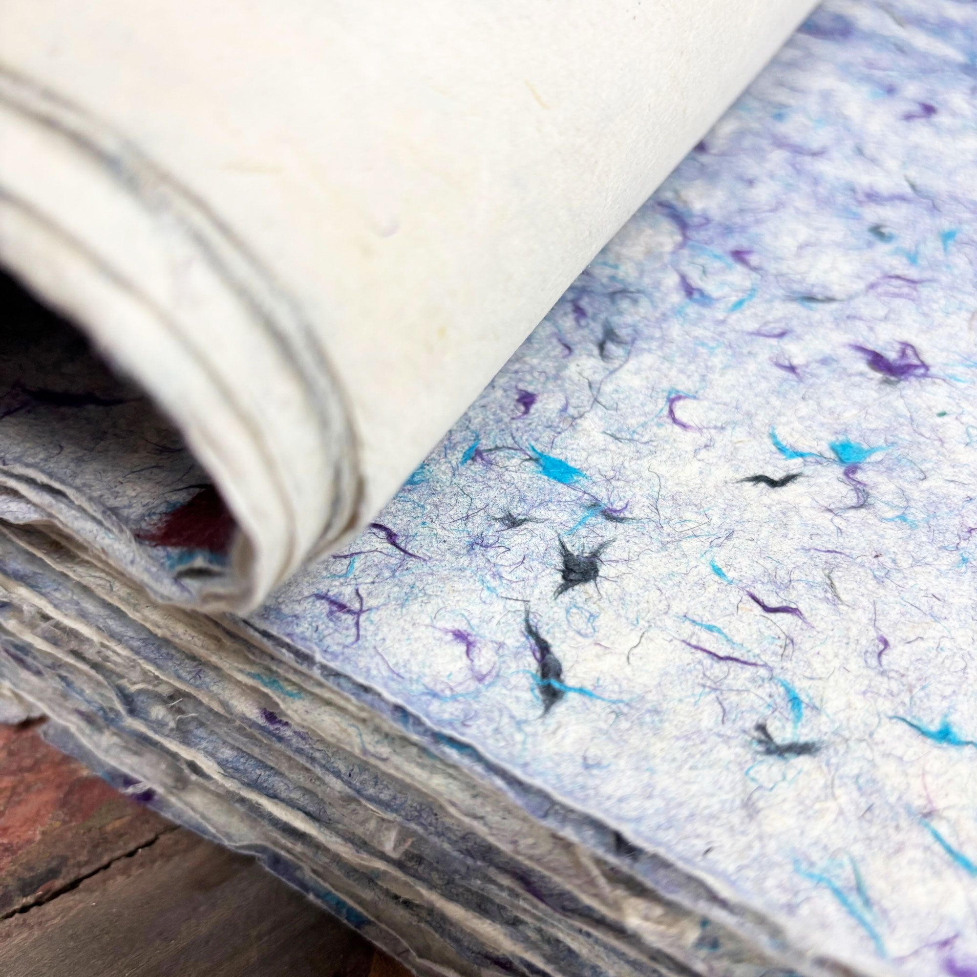 Lokta Craft / Wrapping Paper (51x76cm) - Blue Cotton
