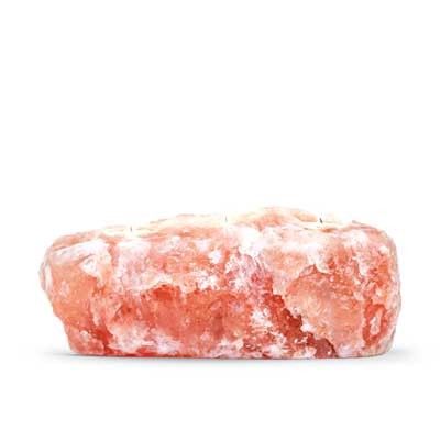 Bougeoir Naturel Cristal de Sel - 3 trous 2.5-3kg)