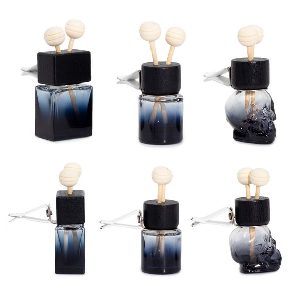 Crna Bočica za Difuzor Automobila s Pričvršćivanjem na Ventilaciju – 8 ml – 3 dizajna x 4