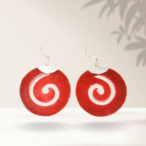 Pendientes de plata y coral