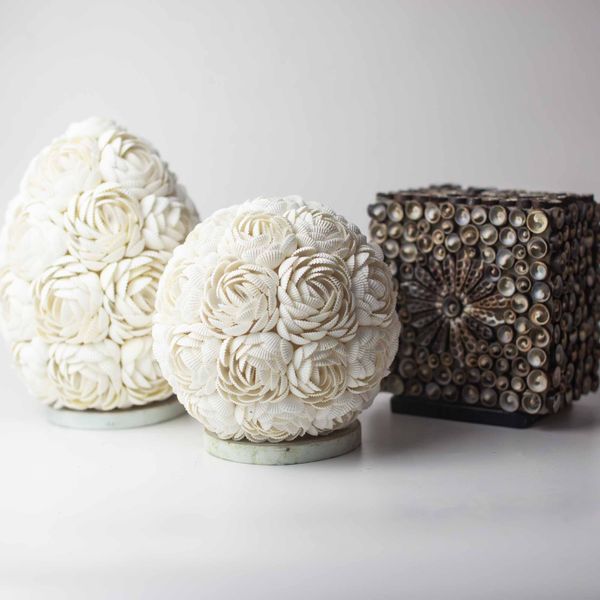 Boho Lampa od Morskih Školjki - Čokoladni Twist - Ovalna - 15cm