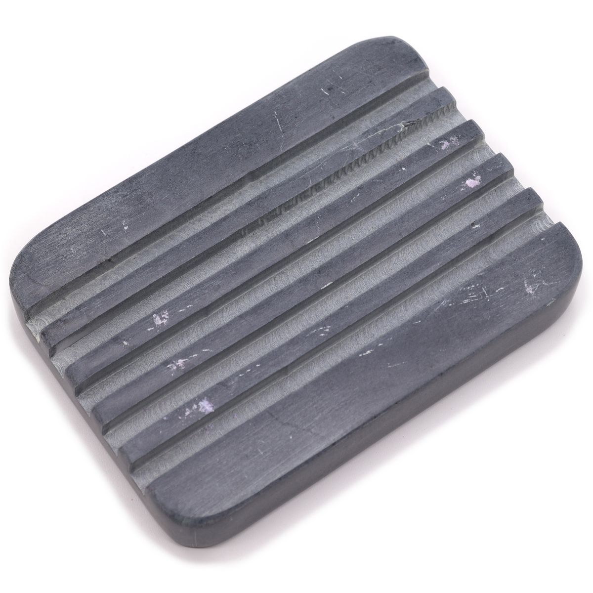 Saboneteira de Esteatita Cinza 12x8,5 cm - Estrias Profundas