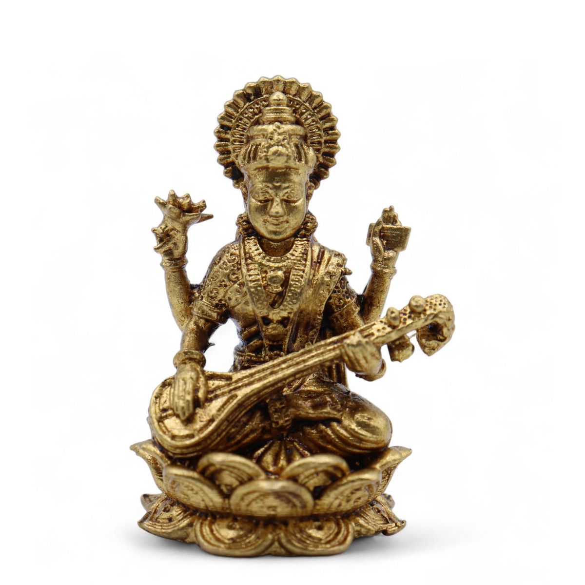 Deuses em miniatura de latão - Sarswati (22 g)  - 34 mm
