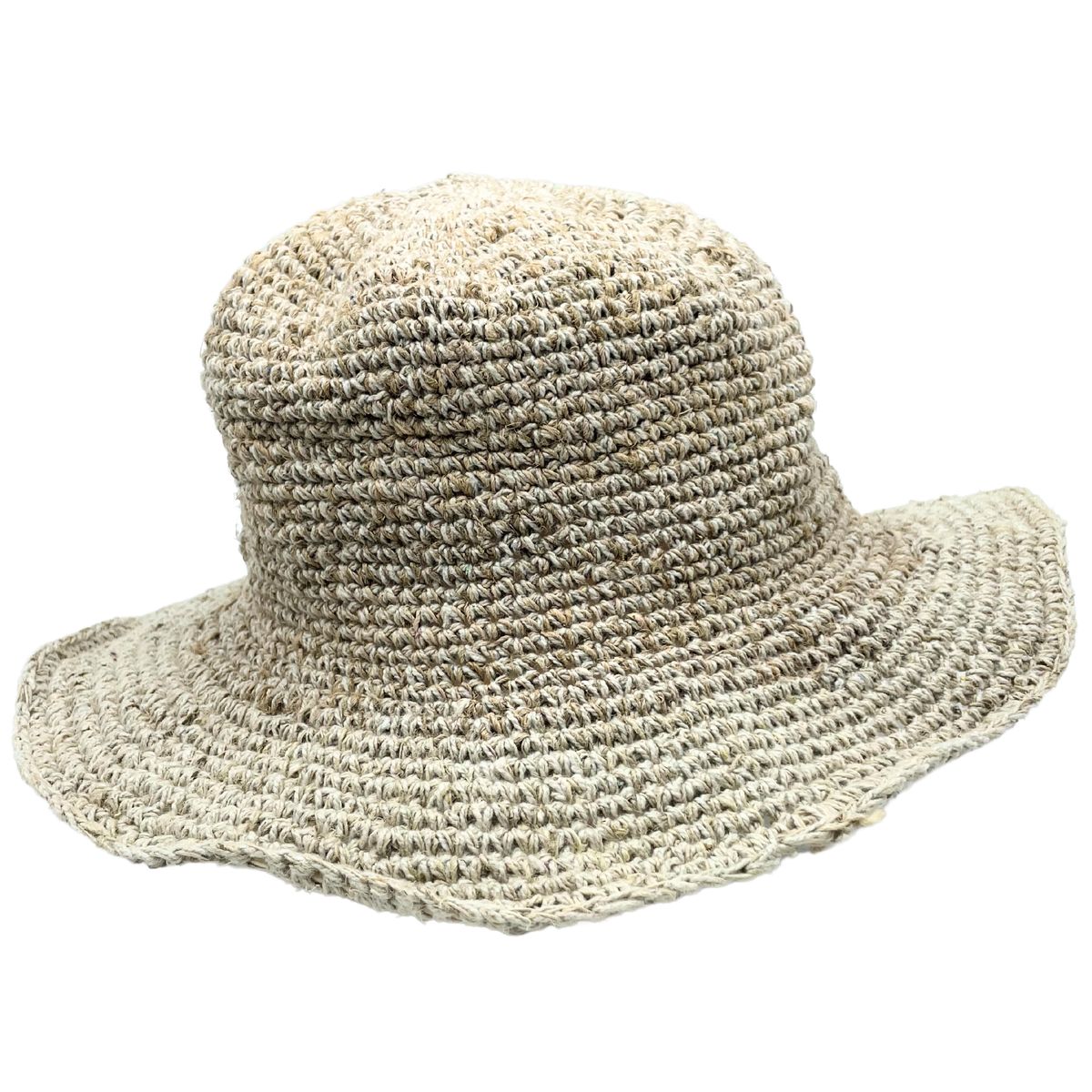 Chapéu boho para festivais em cânhamo e algodão tecido à mão - Natural