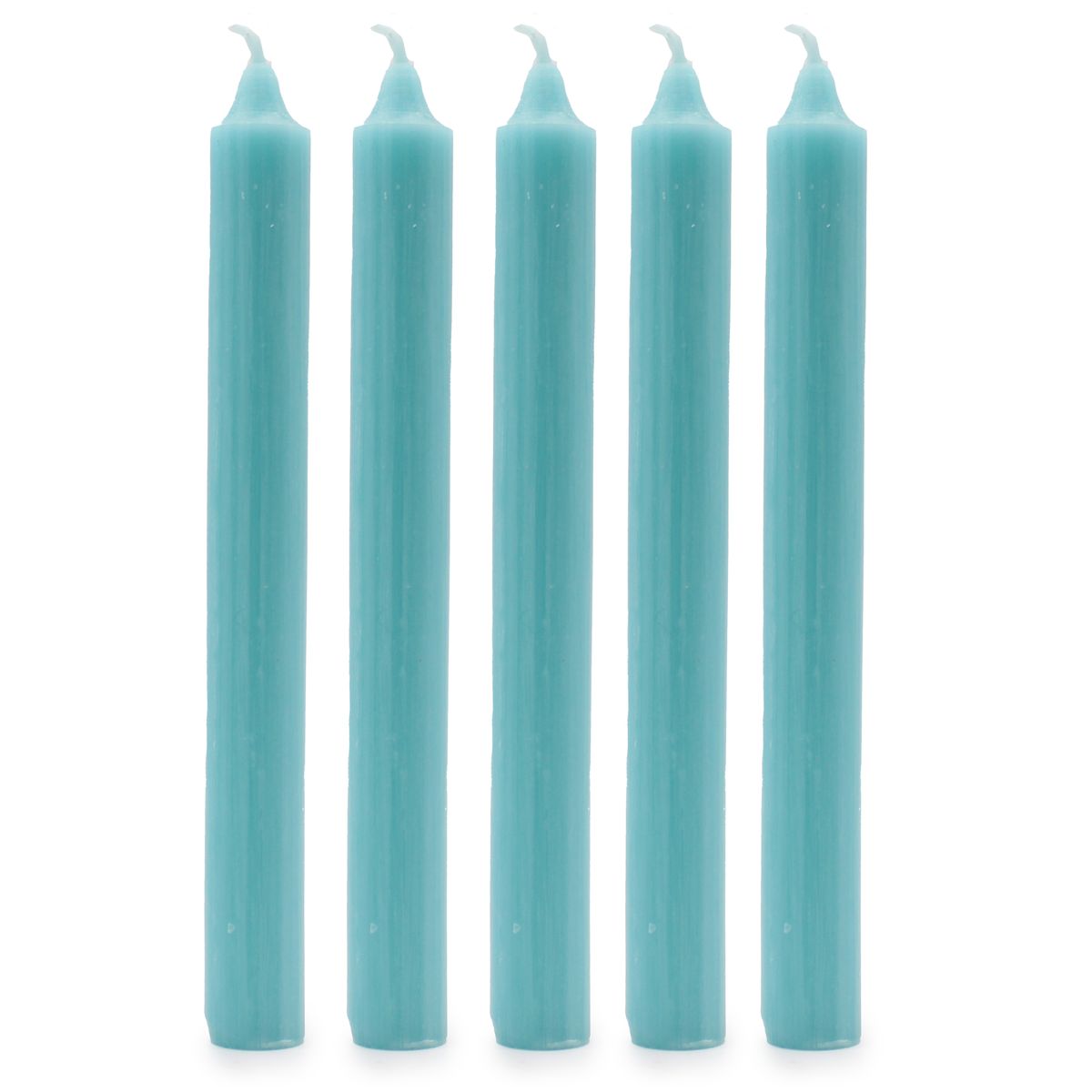Velas a granel de cor sólida - Água-marinha rústico - Embalagem de 10