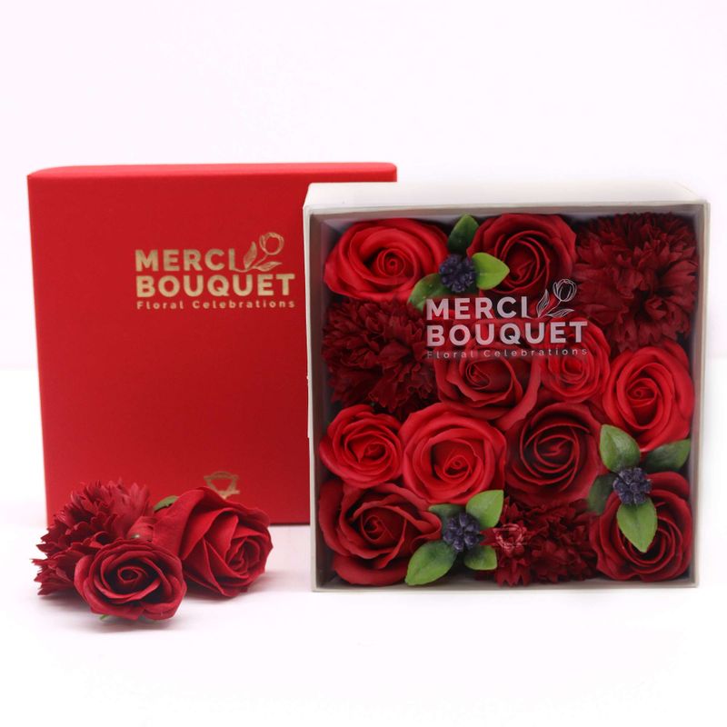 Boîte Carrée - Roses Rouge Classiques