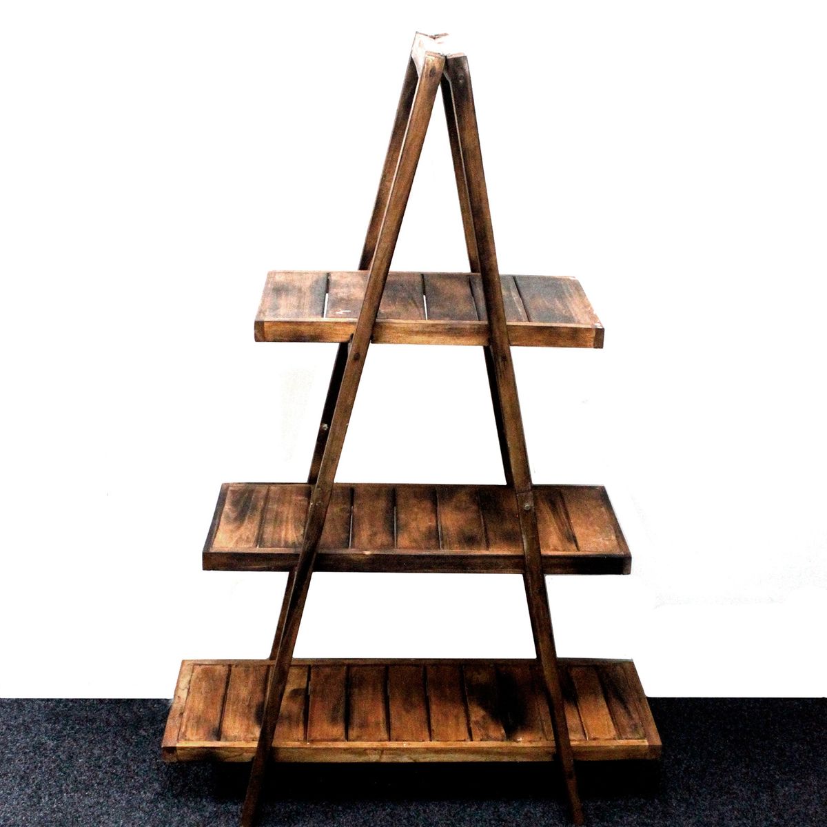 Expositor dobrável em forma de "A" - Castanho