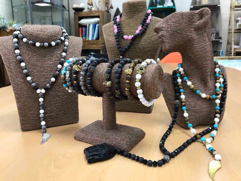 Collier Boho-Chic - Bouddha/ Pierre Noire