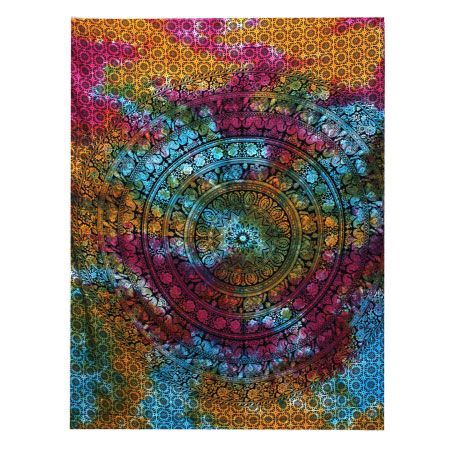 Colcha Individual de Algodão + Tapeçaria - Mandala Elefante