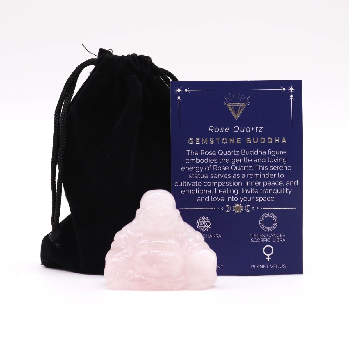 Gema Buda Grande - Quartzo Rosa 50x40x20mm