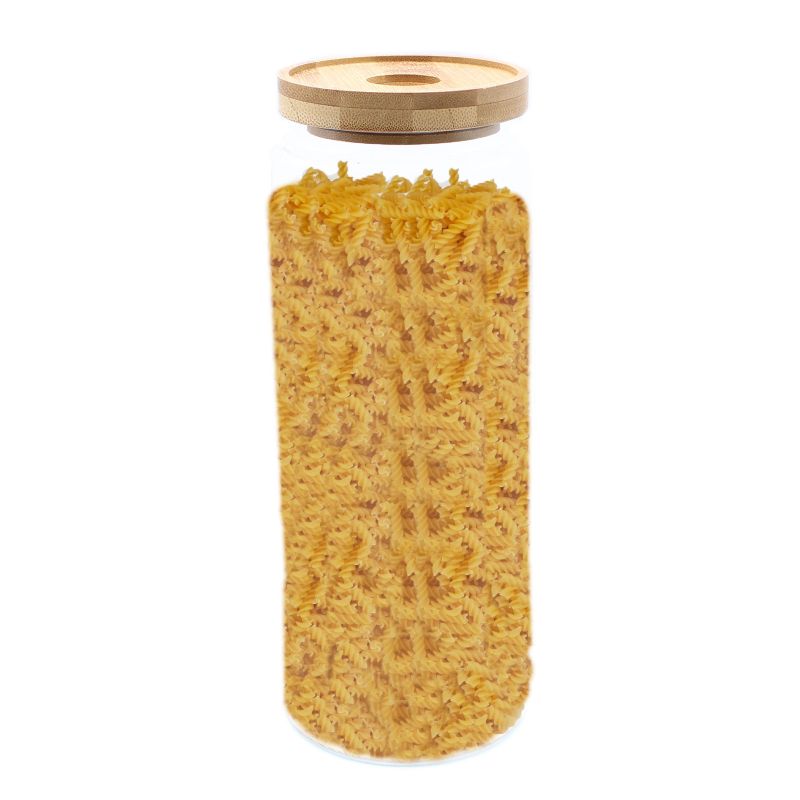Bocal en Verre Couvercle Bambou - 20cm