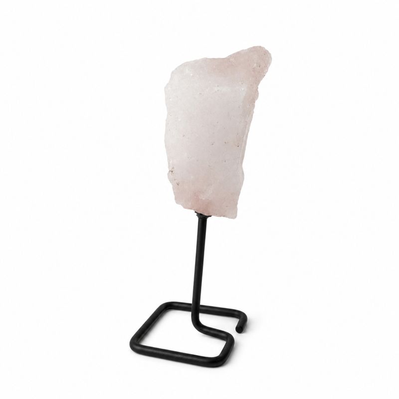 Mineral Specimens on Metal Stand - Rose Quartz