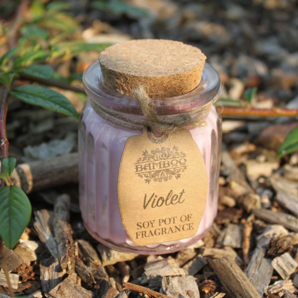 Bougies en pot à la cire de soja - Violette