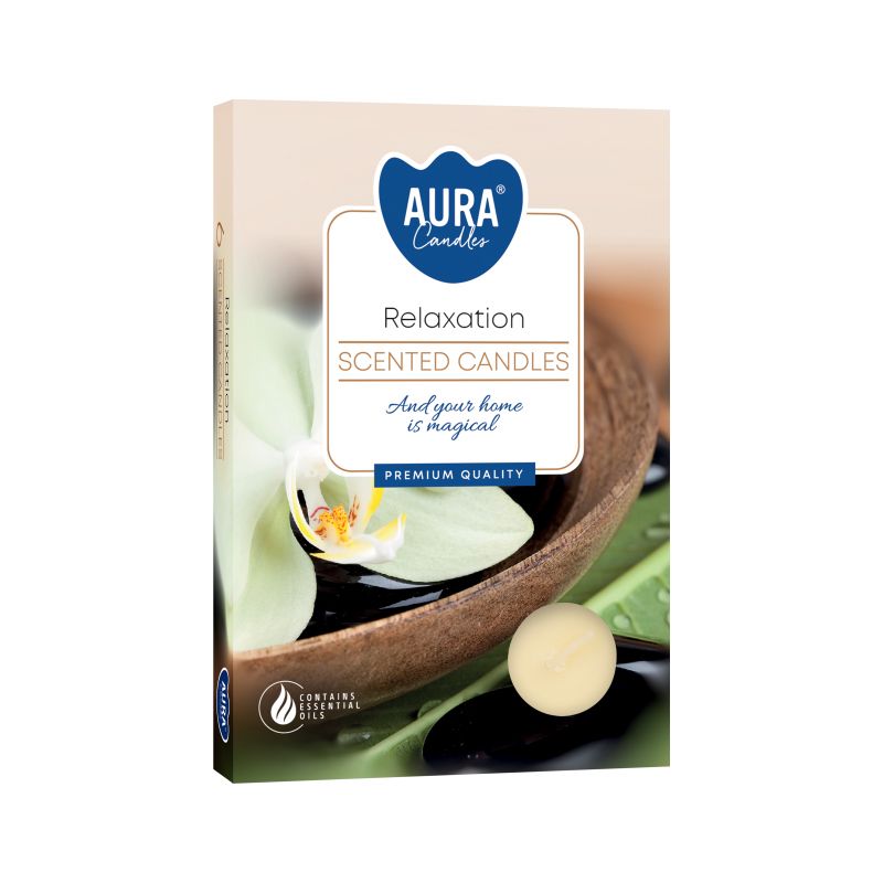 1x Conjunto de 6 Velas de Chá Perfumadas - Relaxamento