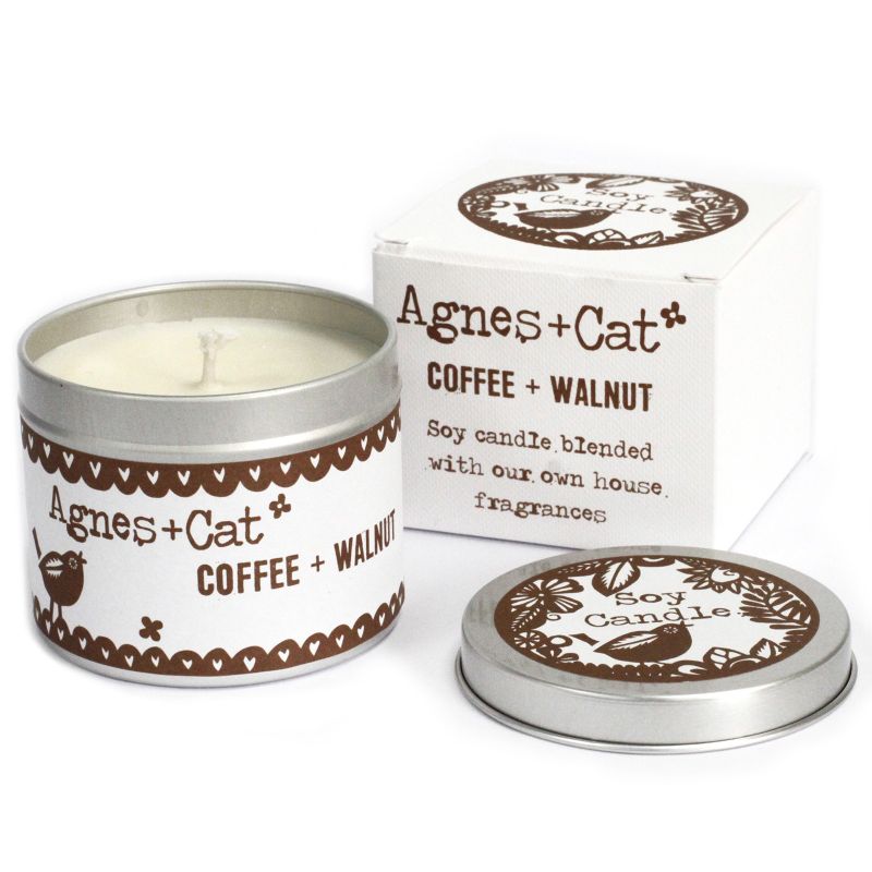 Coffee and Walnut Soy Wax Tin Candle (200ml)