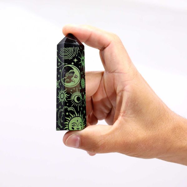 Tour d'obsidienne noire (60-70 gm 9cm) - Vert forêt