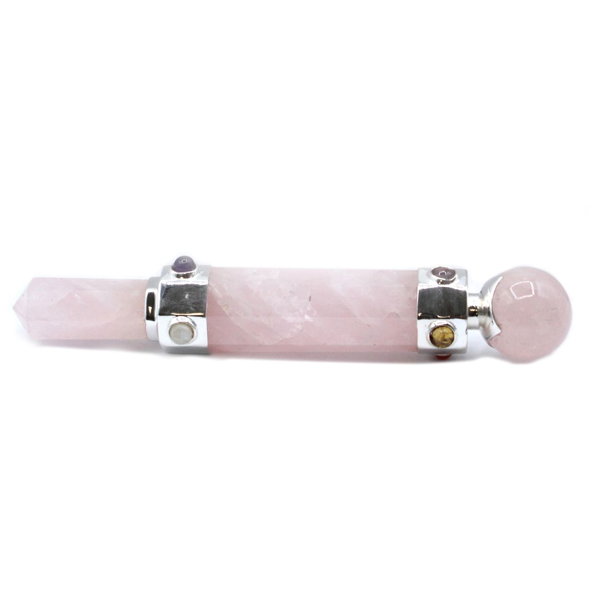 Varinha Curativa de Cristal Hexagonal - 12 cm - Quartzo Rosa