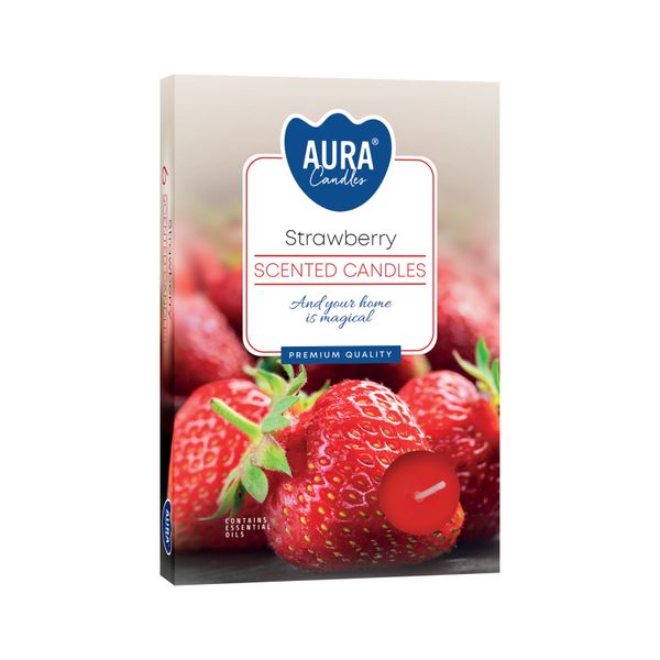 Conjunto de 6 velas de chá perfumadas - Morango