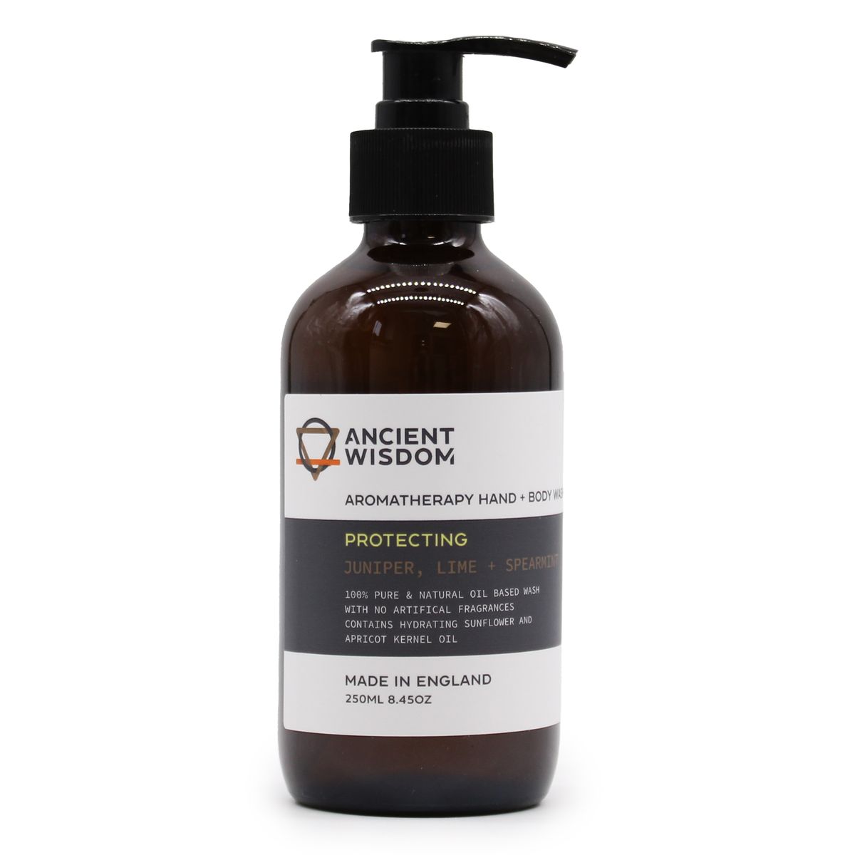 Sabonete líquido para mãos e corpo de zimbro, lima e hortelã-verde 250 ml