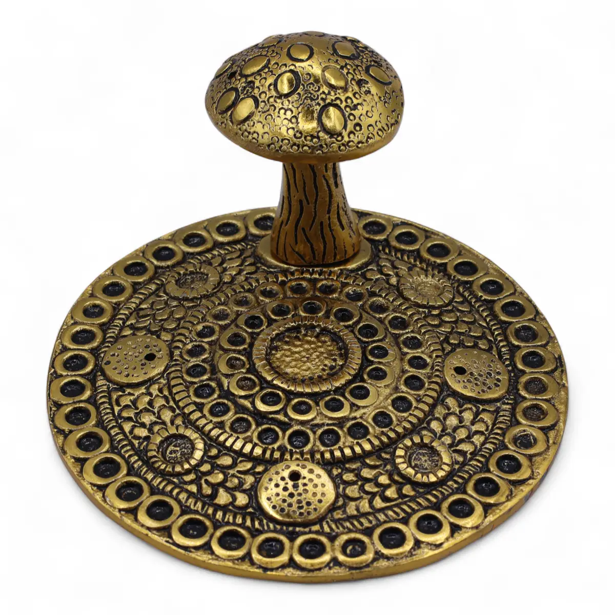 Mushroom Plate - Brass Effect - Incense Holder — Incense · GlowDuty apothecary