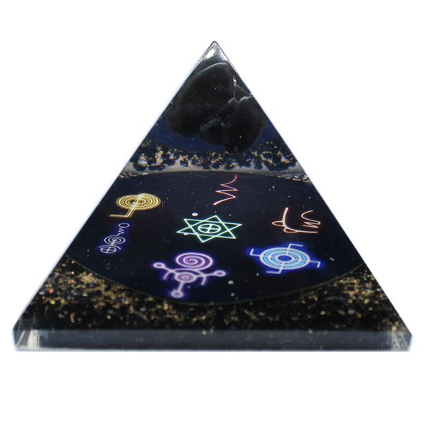 Pirâmide de Orgonite - Reiki Meia-Noite - 90mm
