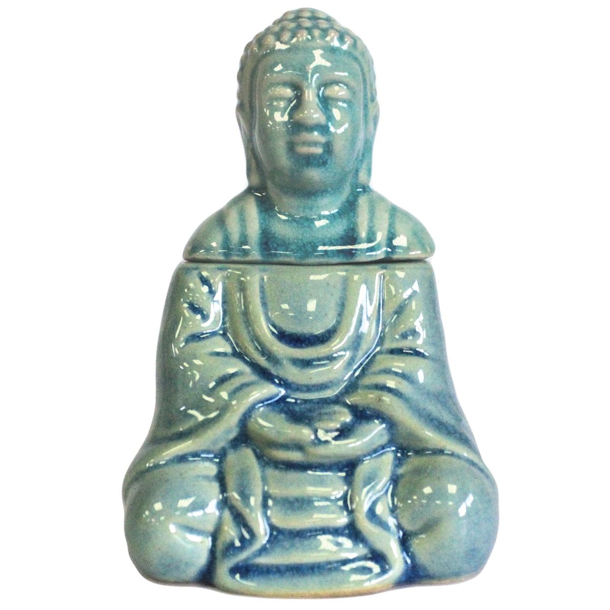Queimador de óleo Buda sentado - azul